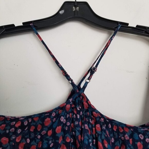 Paige Darya Floral Print Halter Silk Ruffle Layered Mini Dress Size Medium - Picture 12 of 17